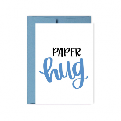 Blue Paper Hug Card