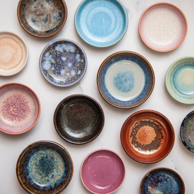 Ceramic Glazed Ring Dishes, Pretty Pastels