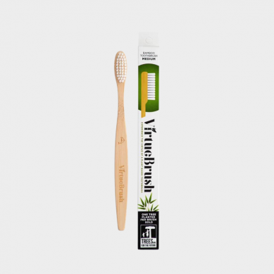 Adult - Flat White Bamboo Toothbrush