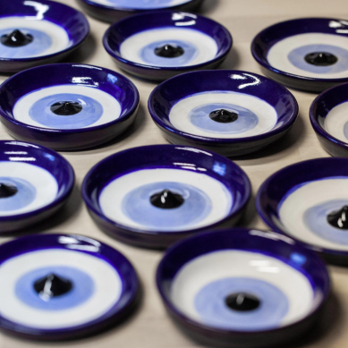 Ceramic Hand Painted Nazar Evil Eye Stick Incense Holders