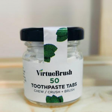 50 Peppermint Toothpaste Tabs - Glass Jar