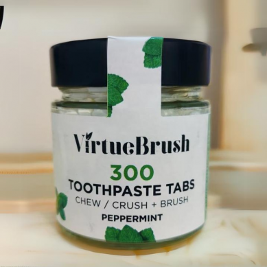 300 Peppermint Toothpaste Tabs - Glass Jar - 5 Month Supply