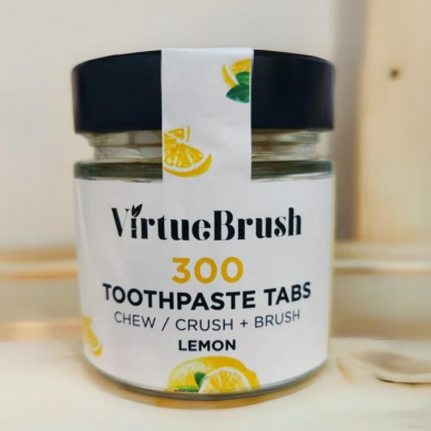 300 Lemon Toothpaste Tabs - Glass Jar - 5 month supply