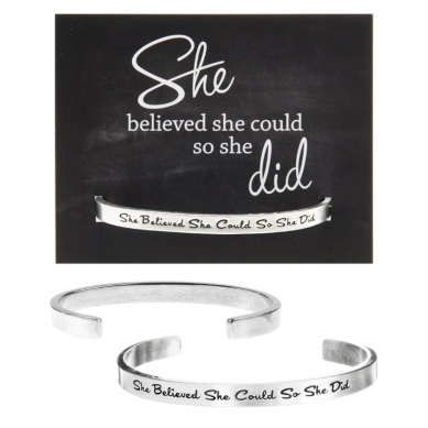 She believed she could so she did Quotable Cuff Bracelet