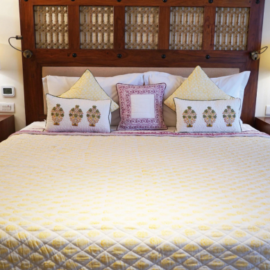 Jaipuri Yellow Ditsy Quilt