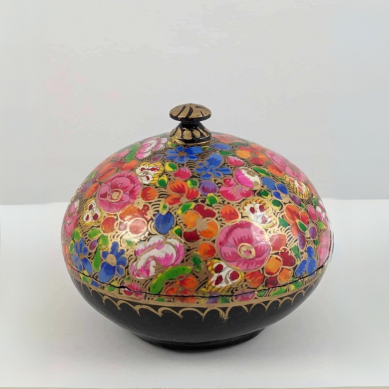 Handmade Round Trinket Box Large - Multicoloured