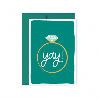 Yay! Illustrated Engagement Ring Card