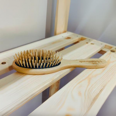 Oval Bamboo Hair Brush with Long Pins