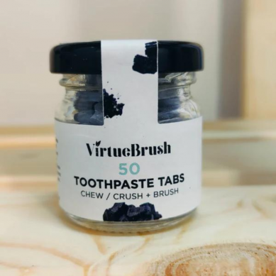 50 Activated Charcoal Toothpaste Tabs - Glass Jar