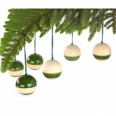 Christmas Wooden Baubles Green