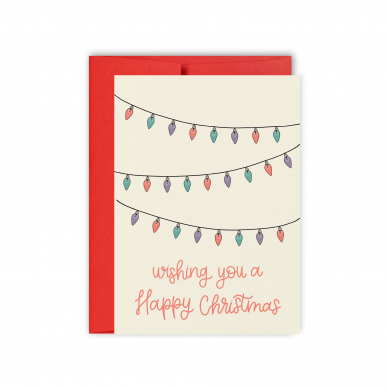 Wishing You A Happy Christmas Lights Card