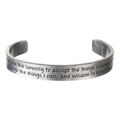 God Grant me the Serenity Prayer Bracelet Inspirational Pewter Quotable Cuff Bracelet