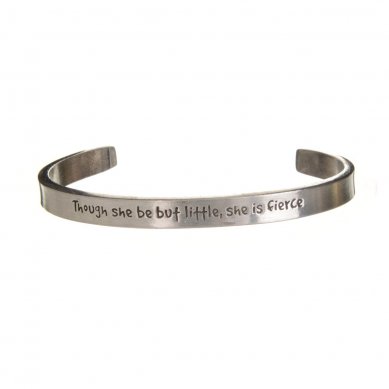 Though she may be little, she is fierce Quotable Cuff Bracelet