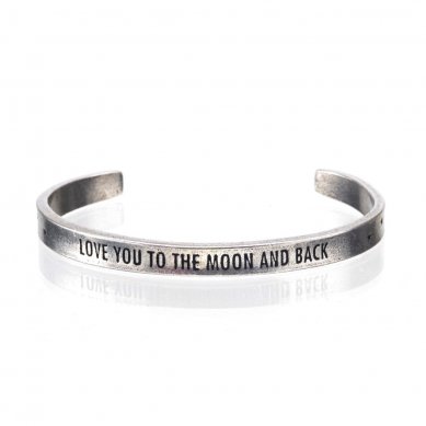 Love You To The Moon And Back Quotable Cuff Bracelet