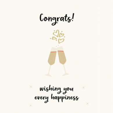 Wedding card - Congrats! Wishing you every happiness