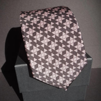 Geometric Motif Silk Tie