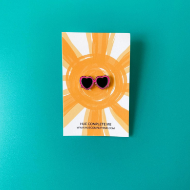 Heart Sunglasses Enamel Pin