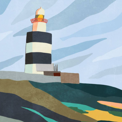 Hook Lighthouse A4 Wall Print