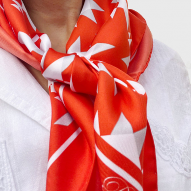 Silk Twill Motif Scarf