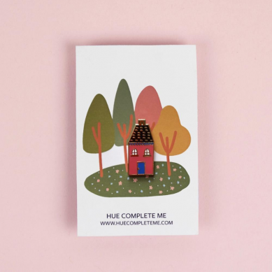 Pink House Enamel Pin