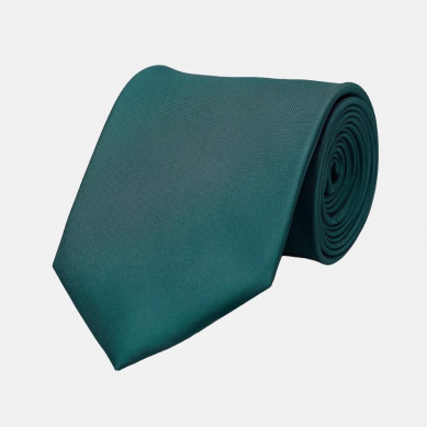 Handmade Luxury Plain Silk Tie - Bottle Blue