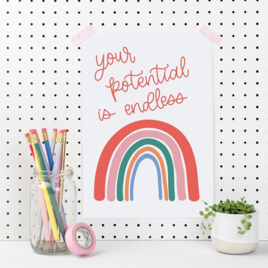 Your Potential Is Endless Motivational Art Print