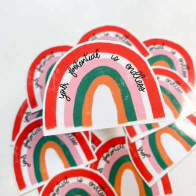 Your Potential Is Endless Rainbow Vinyl Sticker