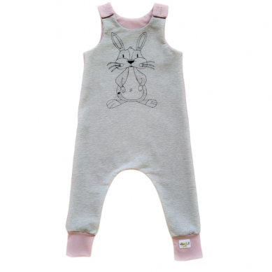 Rabbit Screen Printed Organic Cotton Jersey Romper