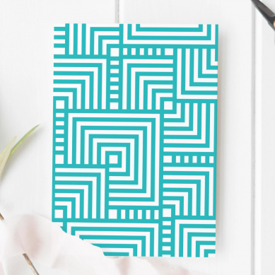 Blank Greeting Card | Teal Geometric Print