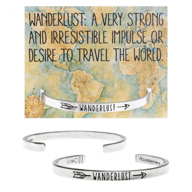 Wanderlust Quotable Cuff Bracelet