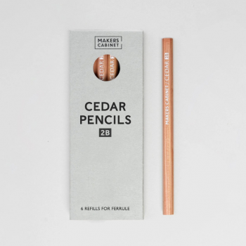 Six 2B Pencil Refills for Ferrule