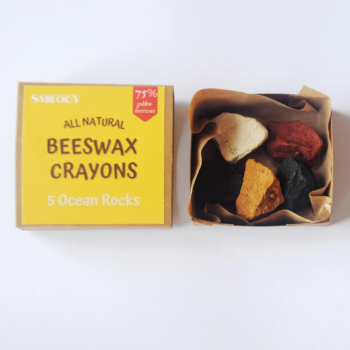 5 Textured Beeswax Ocean Rock Crayons